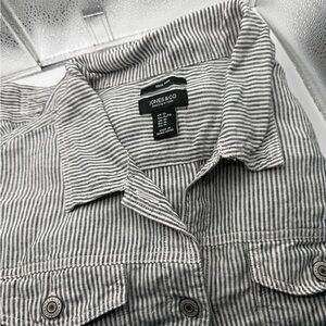 Jones & Co.‎ Linen Jacket Casual Blue Button-Up Denim Style Layer Piece